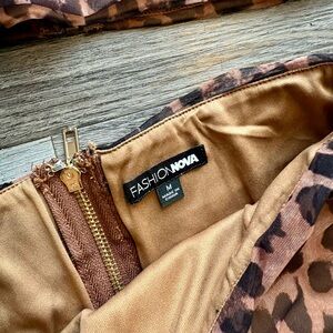 Fashion Nova Midi Leopard Print Mesh Two Piece Skirt Set🤎
